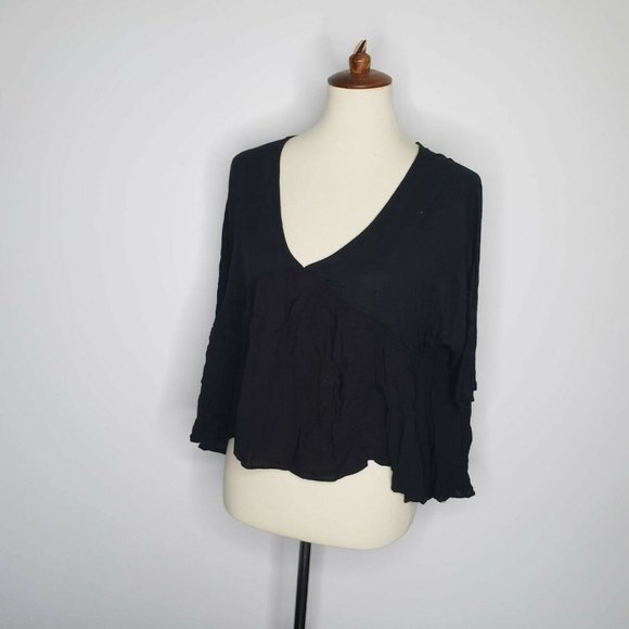 BLUESTEEL Womens Black Hi Low Crop Top Size 6 - Picture 3 of 7